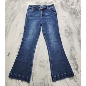 Rock & Roll Denim Jeans Womens W27 L 32 Blue High Rise Trouser Stretch Western
